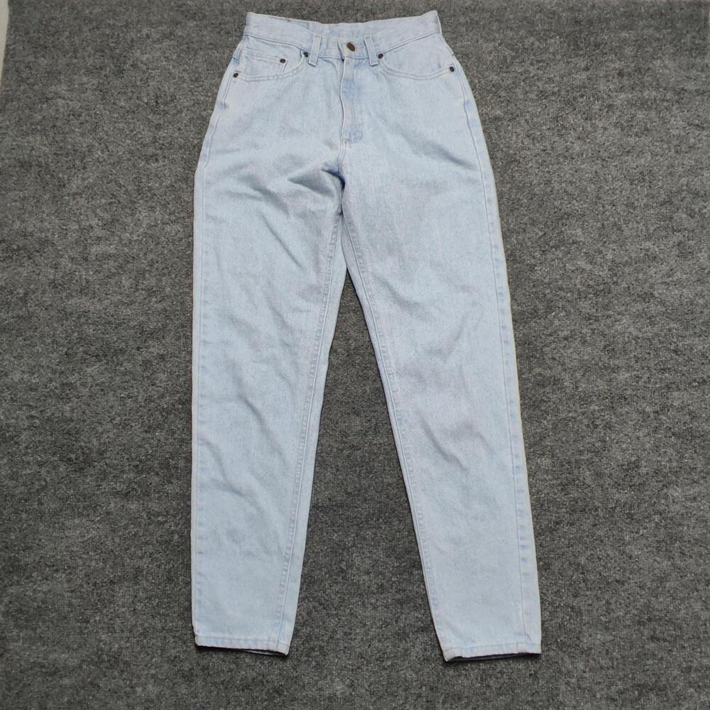 Vintage Riders Jeans Juniors 9 MED Light Wash Blue High Rise Tapered USA 90s